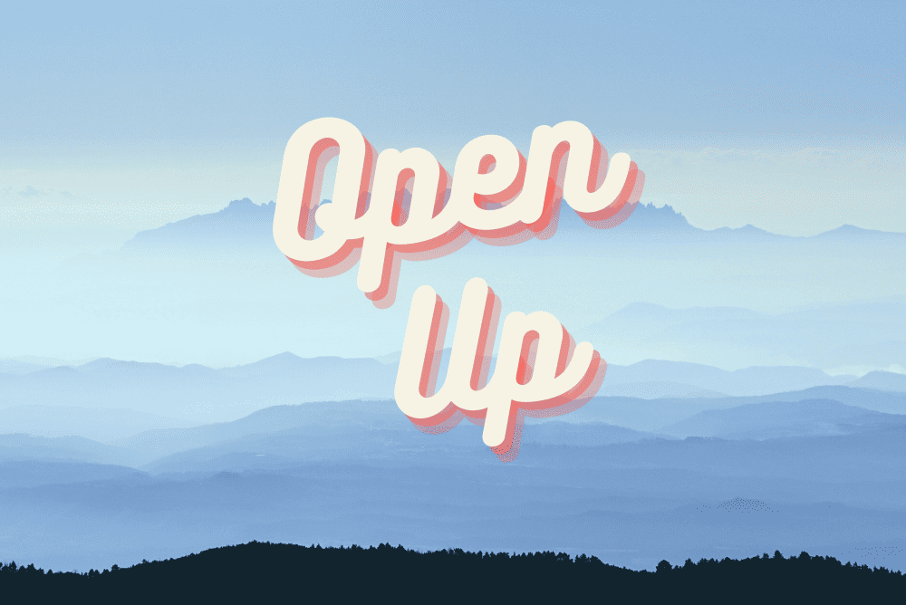 The cloud with ''Open up'' written across