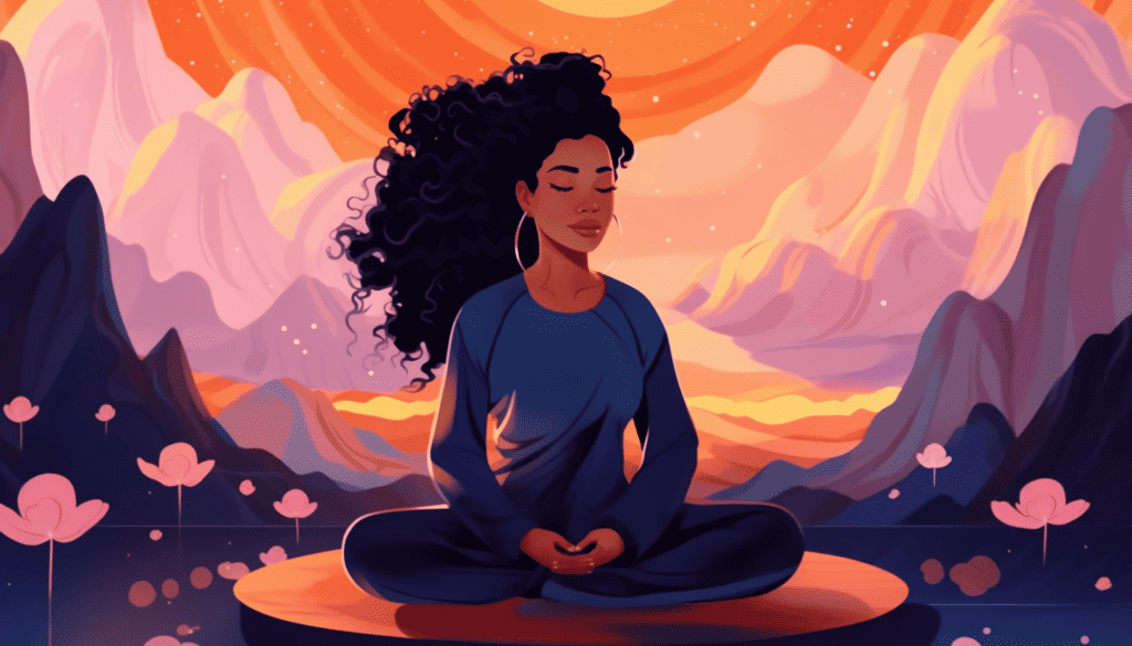 A lady meditating. 
Self-Care Tips to Help You Achieve Your Goals