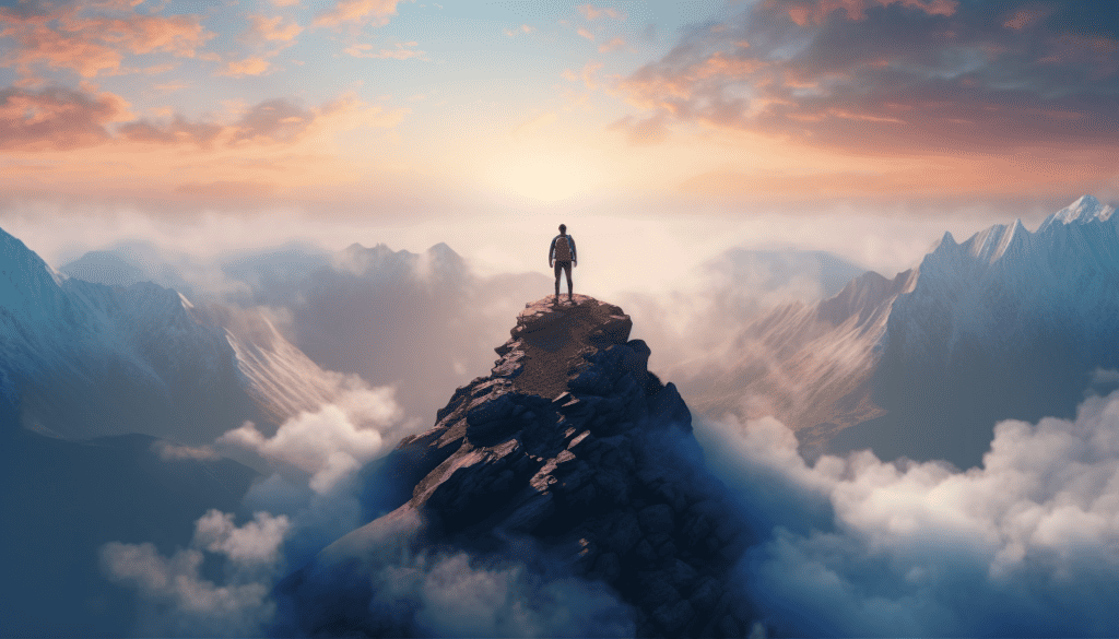 A man on top of a rock