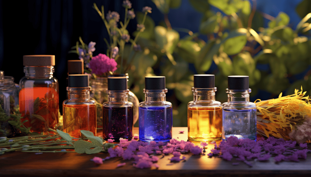 Bottles of Essential oil