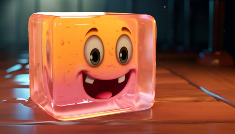 A laughing ice cube melting.